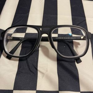 Warby Parker matte black aviator glasses